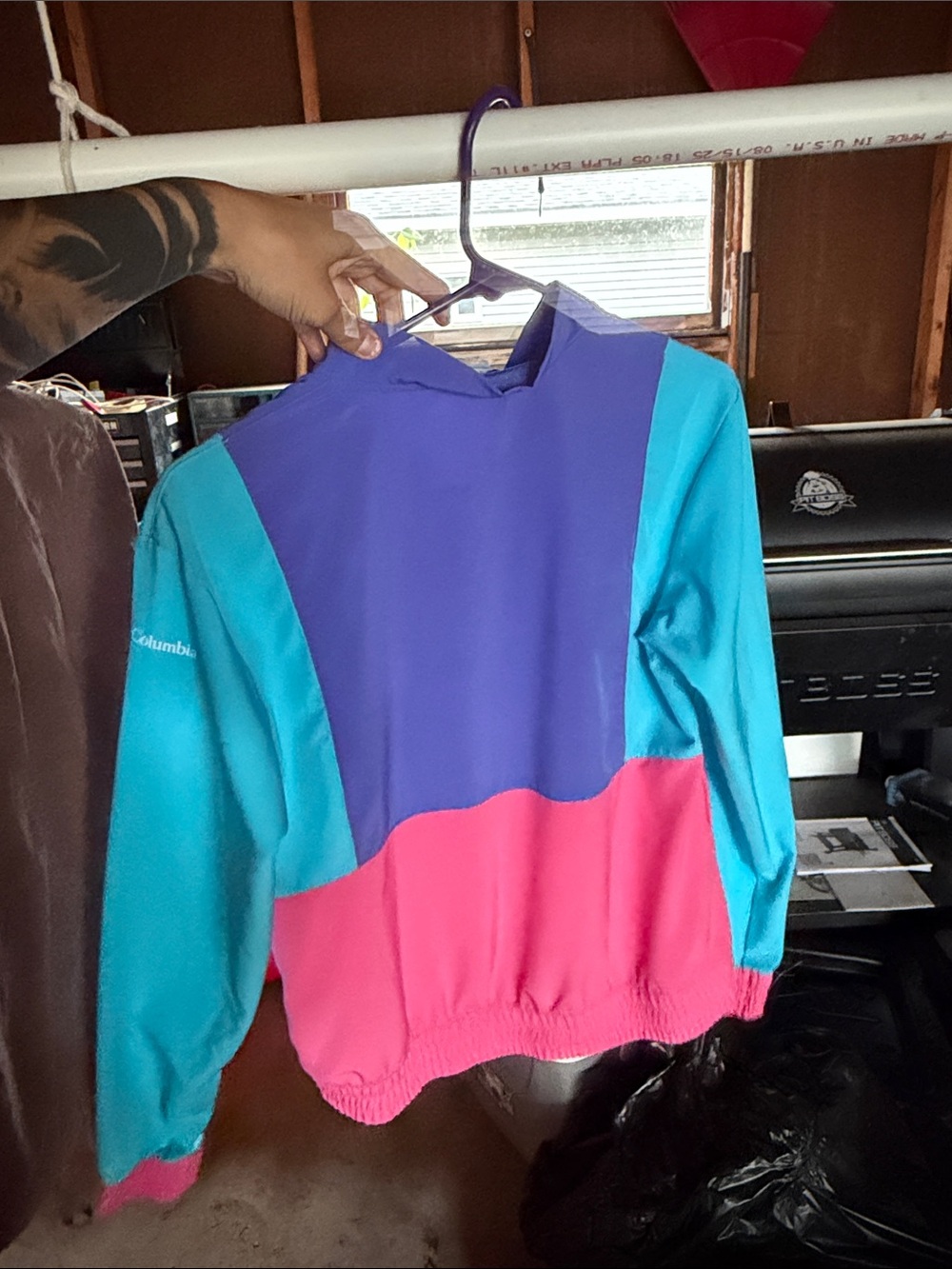 Columbia Teal, Purple & Pink Colorblock Windbreaker - Picture 5 of 5
